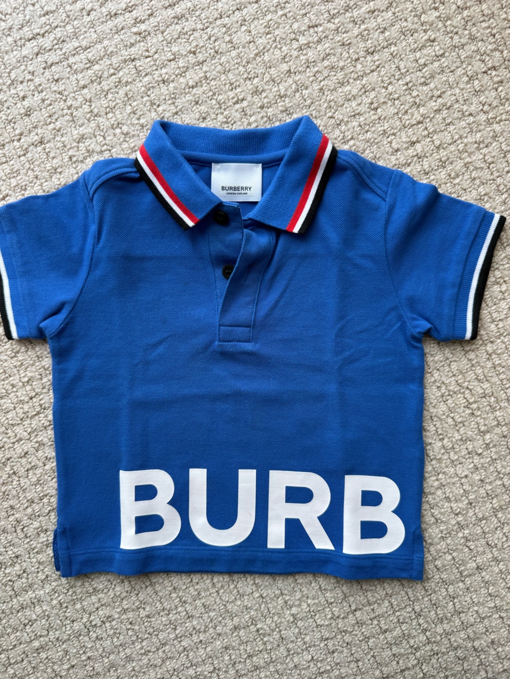 Burberry Royal Blue Polo T-Shirt - Size 2T